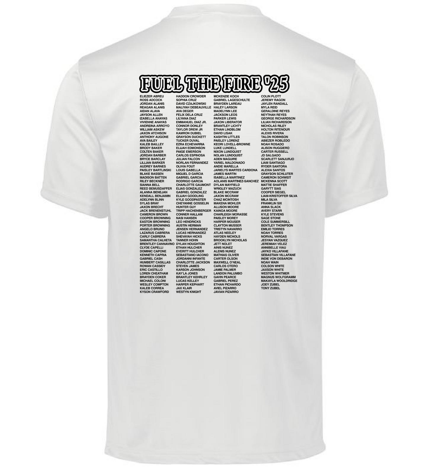 FUEL THE FIRE '25 WVAC Parent Shirt with Roster back
